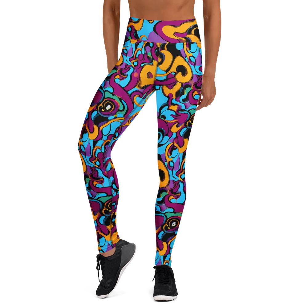 Purple Ignition on Yoga Leggings — Front
