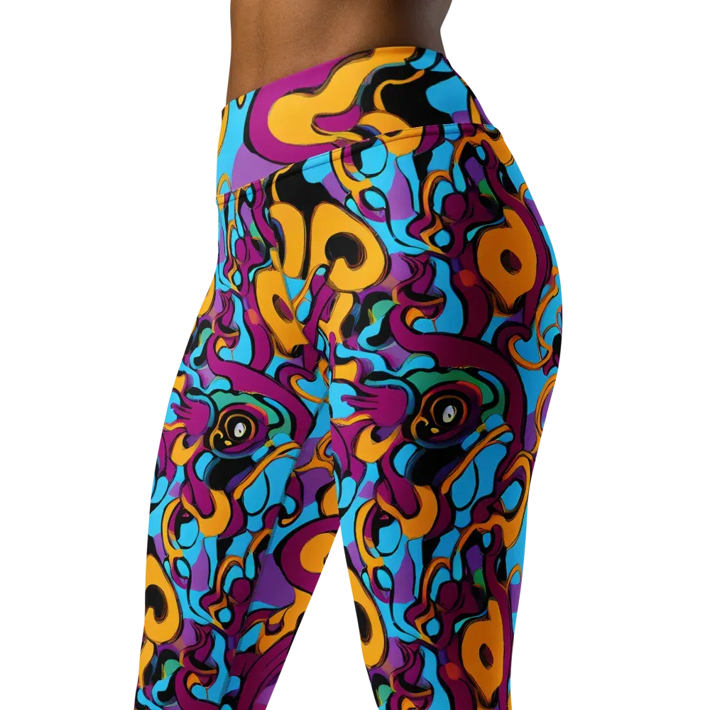 Purple Ignition on Yoga Leggings — Left Front