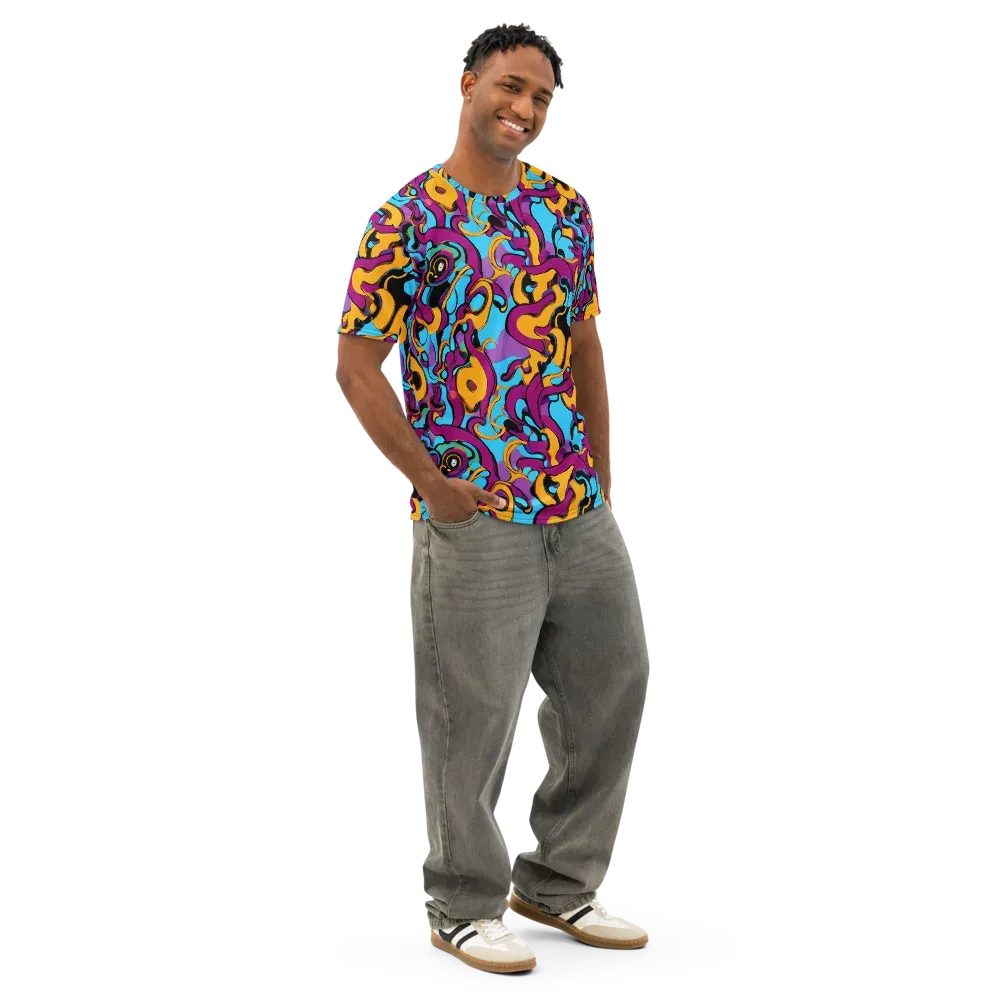 Purple Ignition on Men's Cotton Crew Neck T-Shirt — Right Front