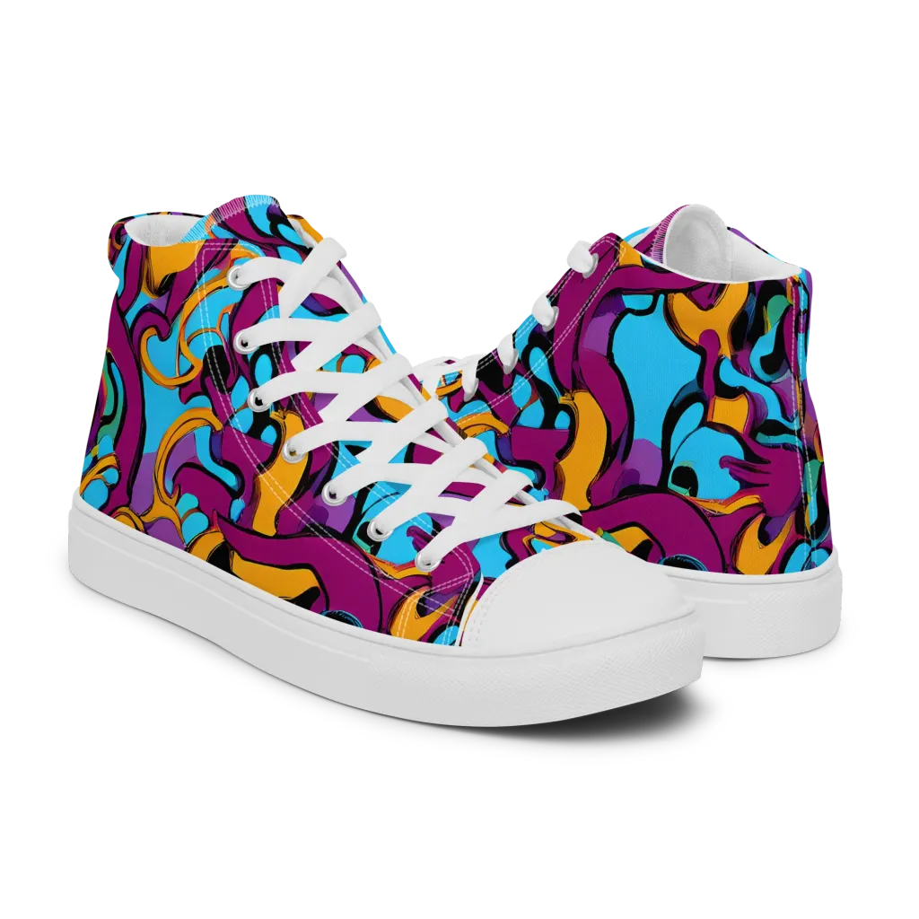 Purple Ignition on Men's High Top Canvas Shoes — Right