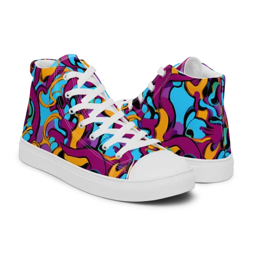 Purple Ignition on a Men's High Top Canvas Shoes