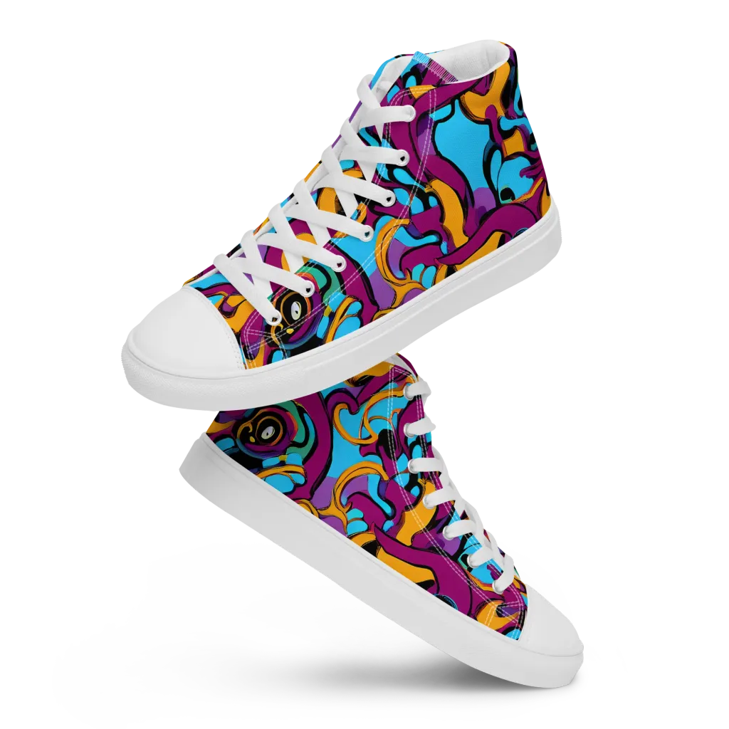Purple Ignition on Men's High Top Canvas Shoes — Front