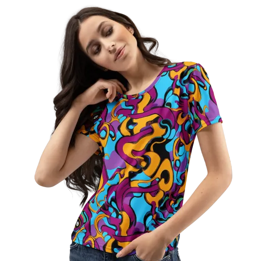Purple Ignition on a Women's Crew Neck T-Shirt