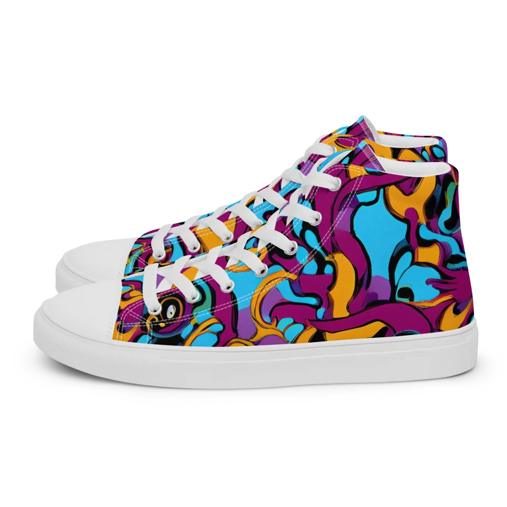 Purple Ignition on Women's High Top Canvas Shoes — Left