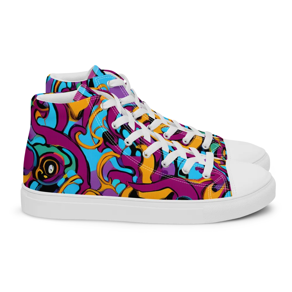 Purple Ignition on Women's High Top Canvas Shoes — Right