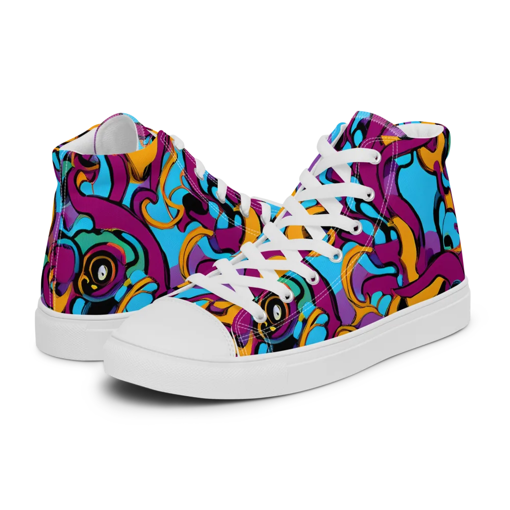 Purple Ignition on Women's High Top Canvas Shoes — Left