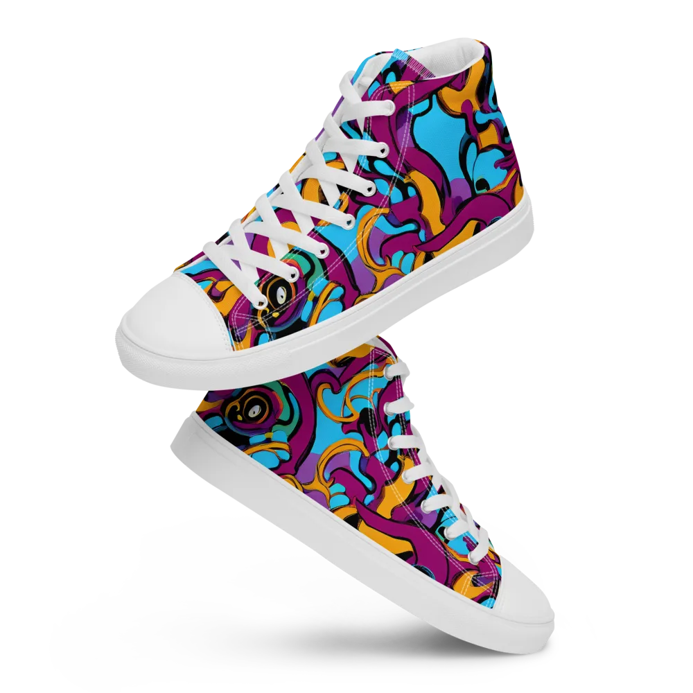 Purple Ignition on Women's High Top Canvas Shoes — Front