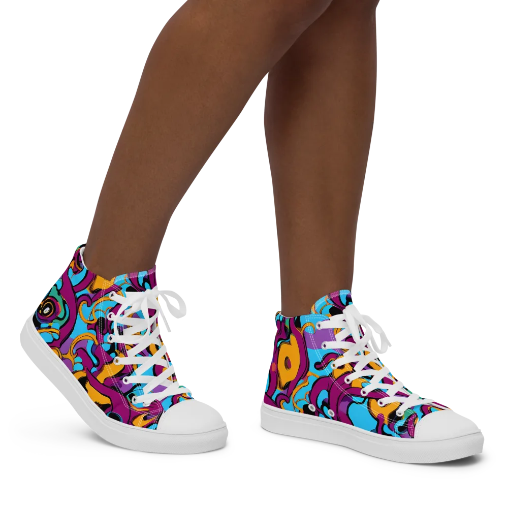 Purple Ignition on Women's High Top Canvas Shoes — Right