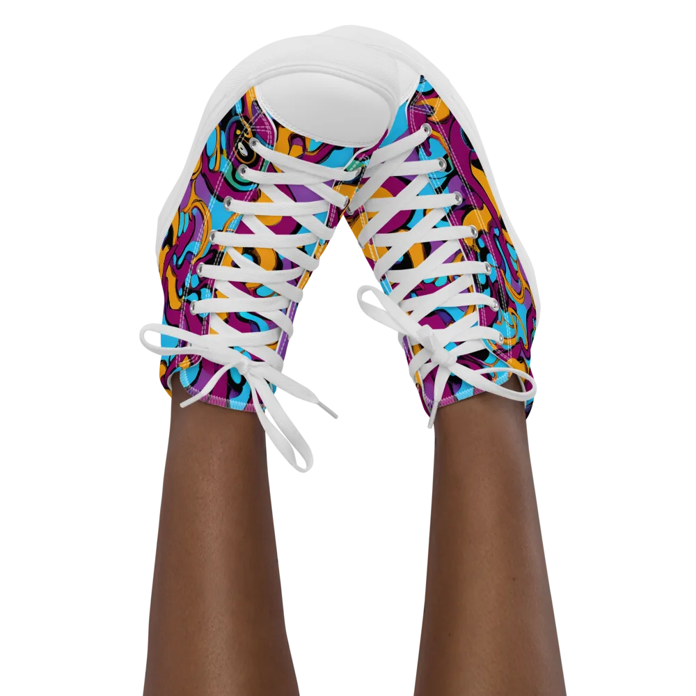 Purple Ignition on Women's High Top Canvas Shoes — Front