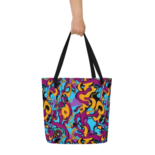 Purple Ignition on a Large Tote Bag W/ Pocket