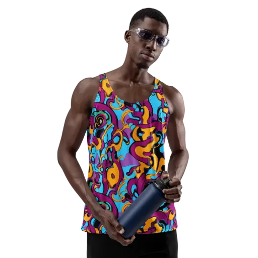 Purple Ignition on a Men's Tank Top