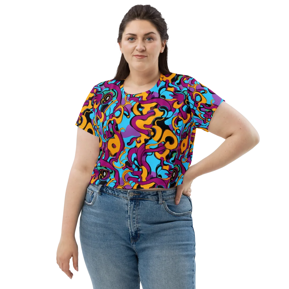 Purple Ignition on Crop Tee — Front