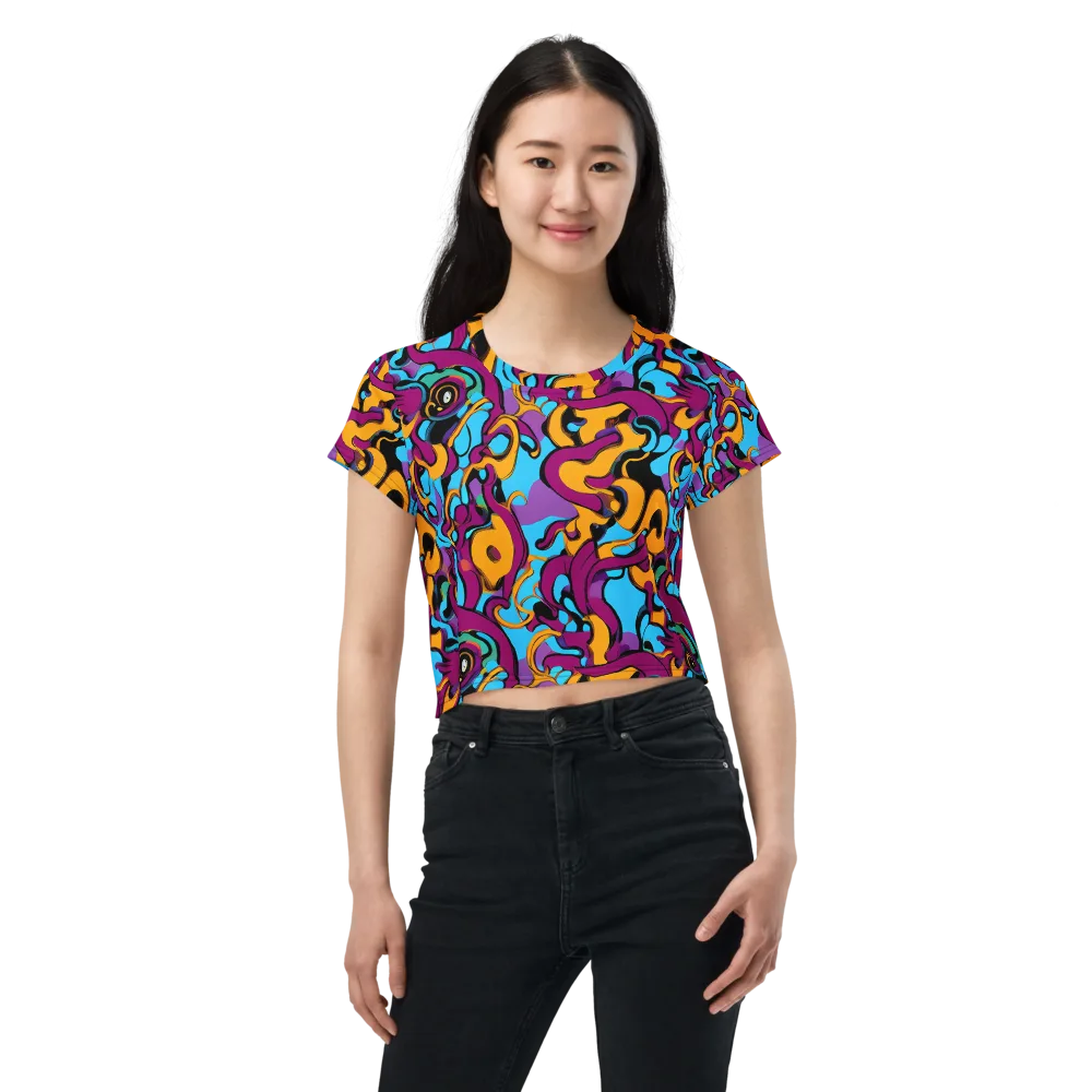 Purple Ignition on Crop Tee — Front