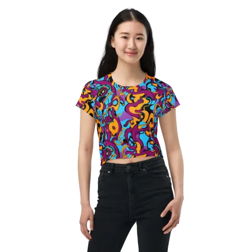 Purple Ignition on a Crop Tee
