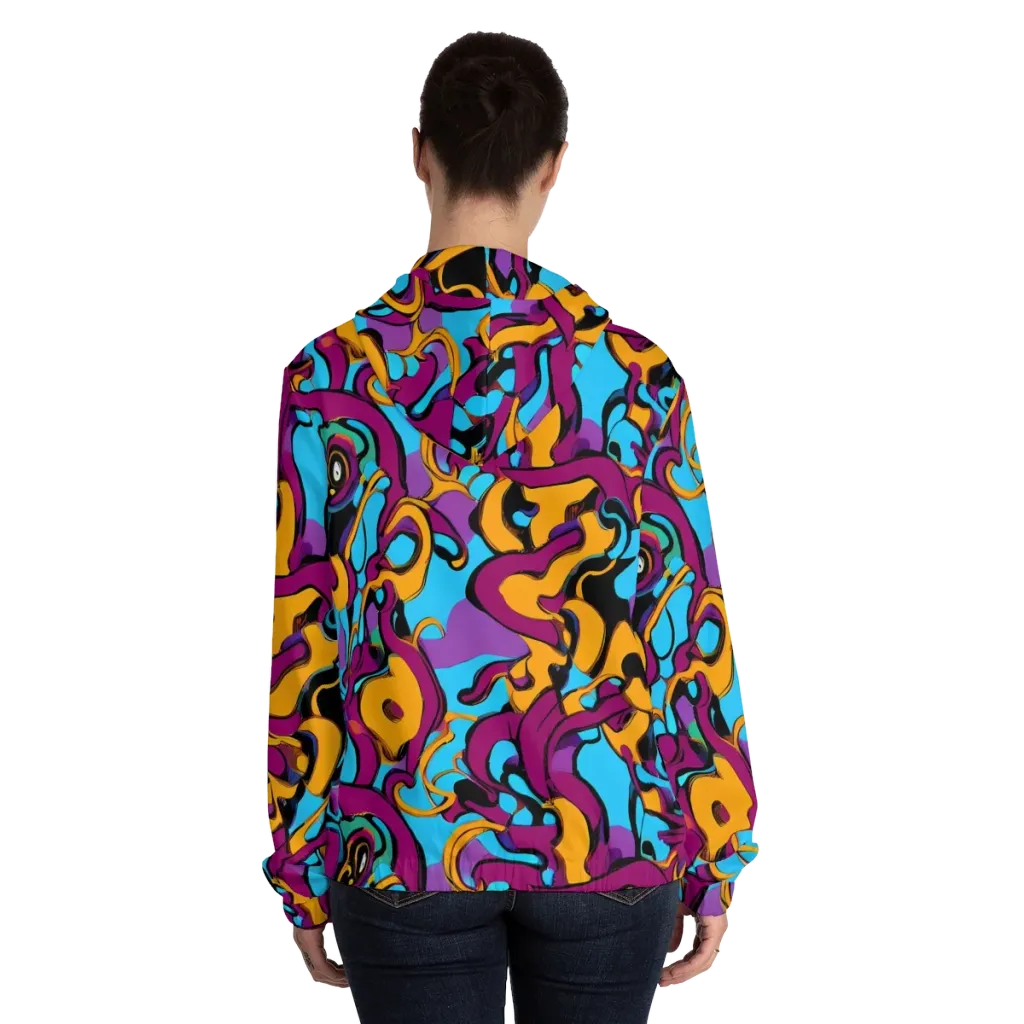 Purple Ignition on Women's Full-Zip Hoodie — Back On Person