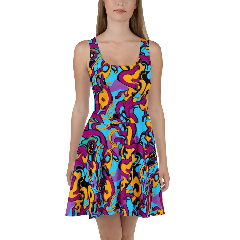 Purple Ignition on Skater Dress — Front