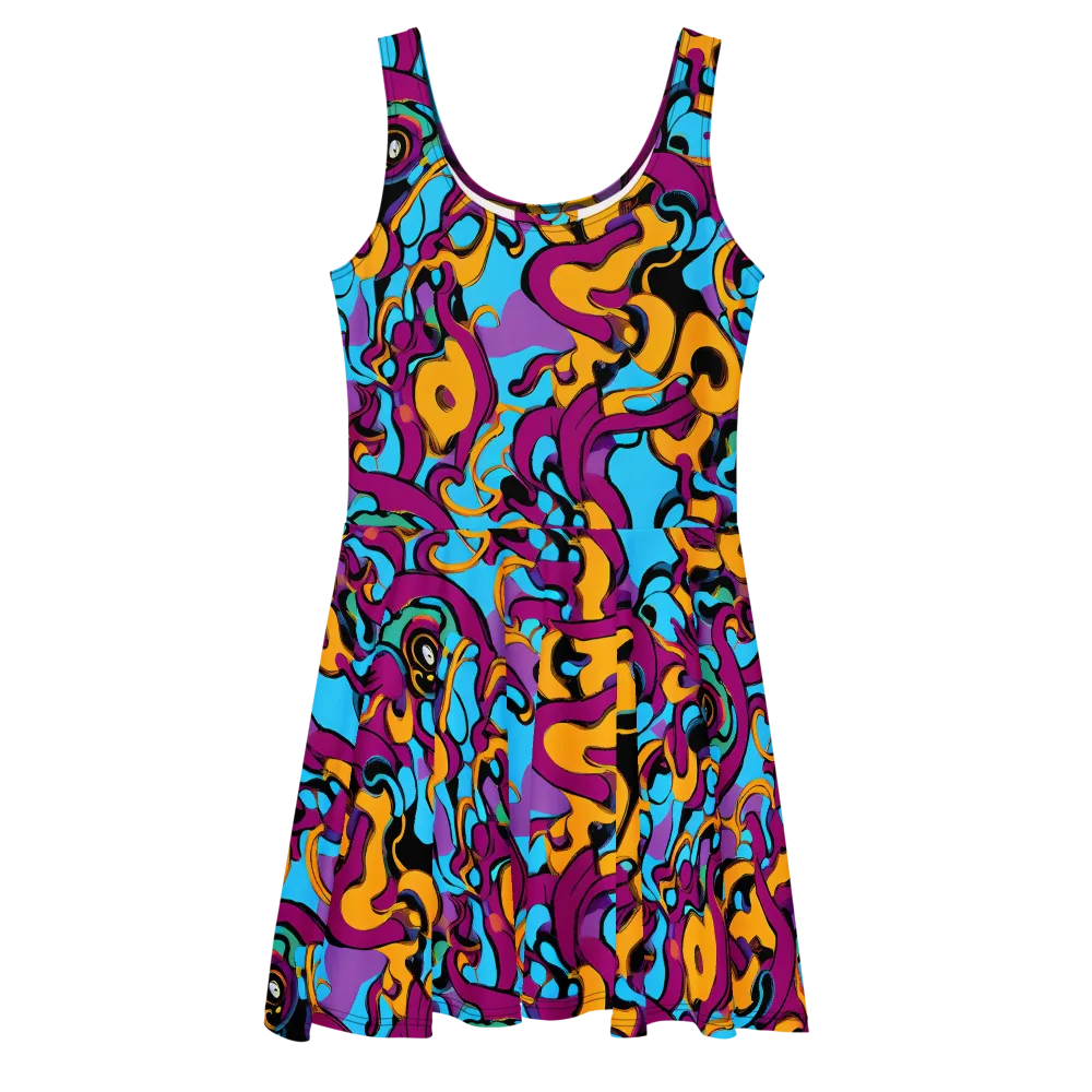 Purple Ignition on Skater Dress — Front