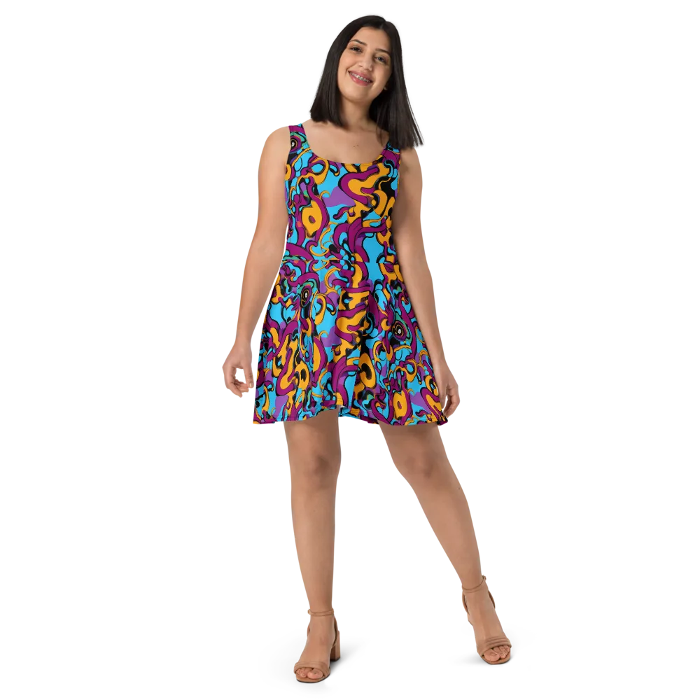 Purple Ignition on Skater Dress — Front