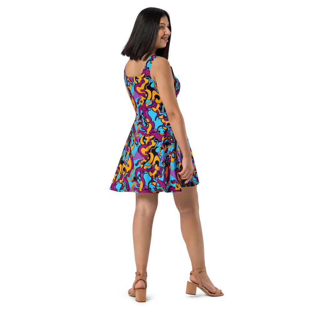 Purple Ignition on Skater Dress — Right