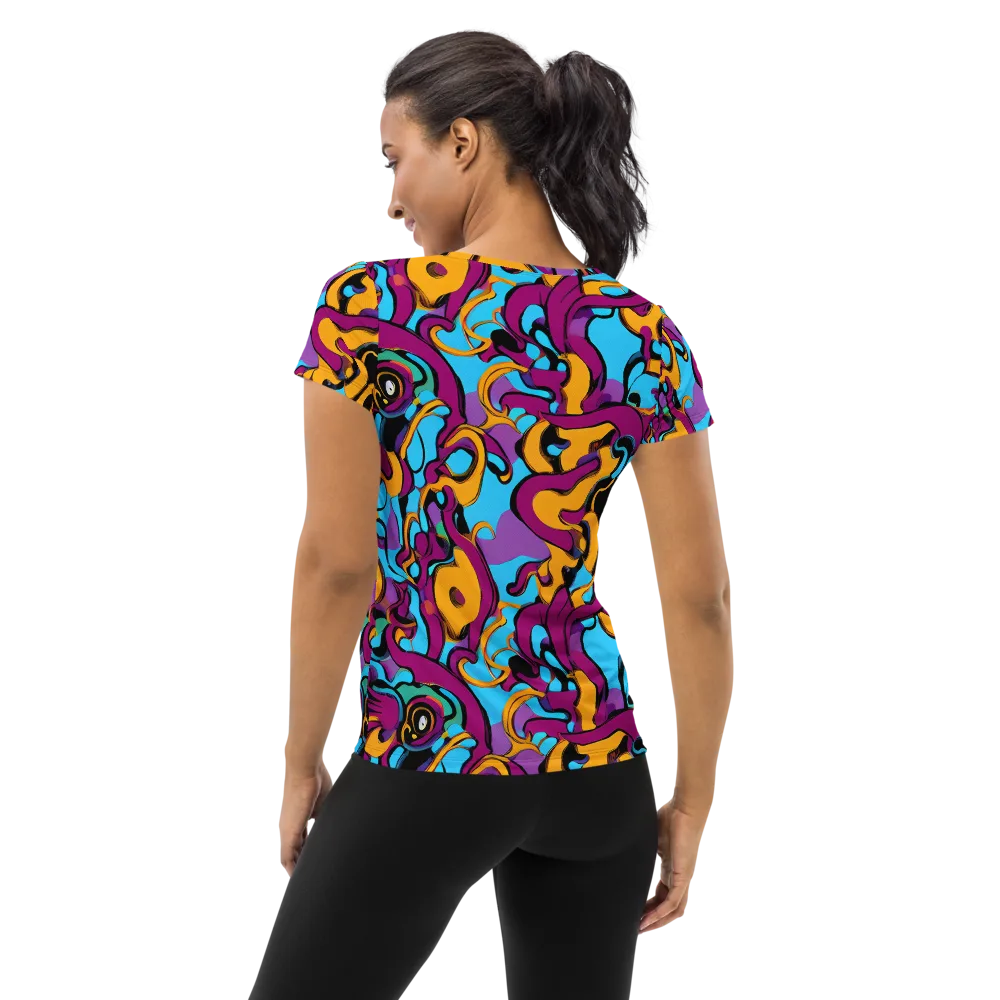 Purple Ignition on Women's Athletic T-Shirt — Back