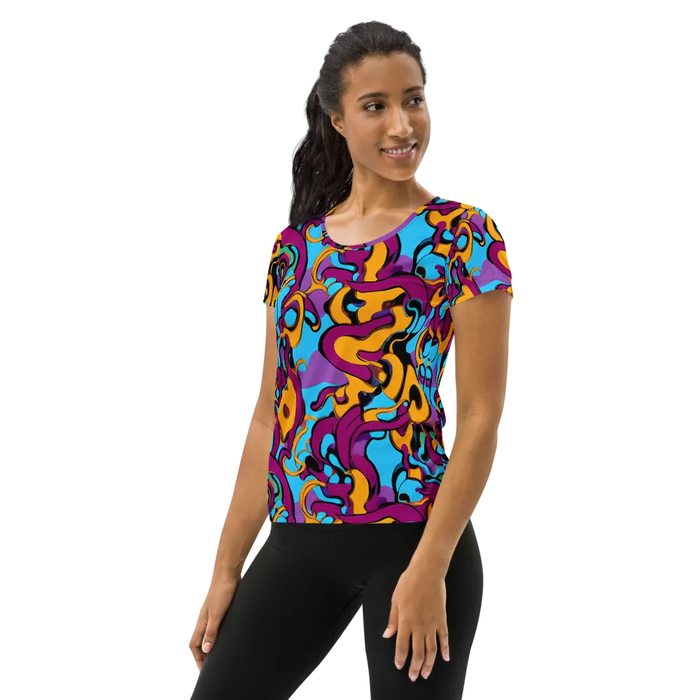 Purple Ignition on Women's Athletic T-Shirt — Left