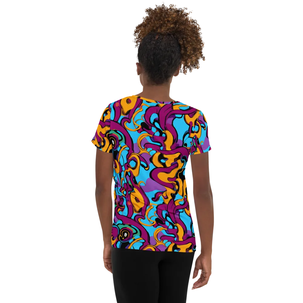 Purple Ignition on Women's Athletic T-Shirt — Back