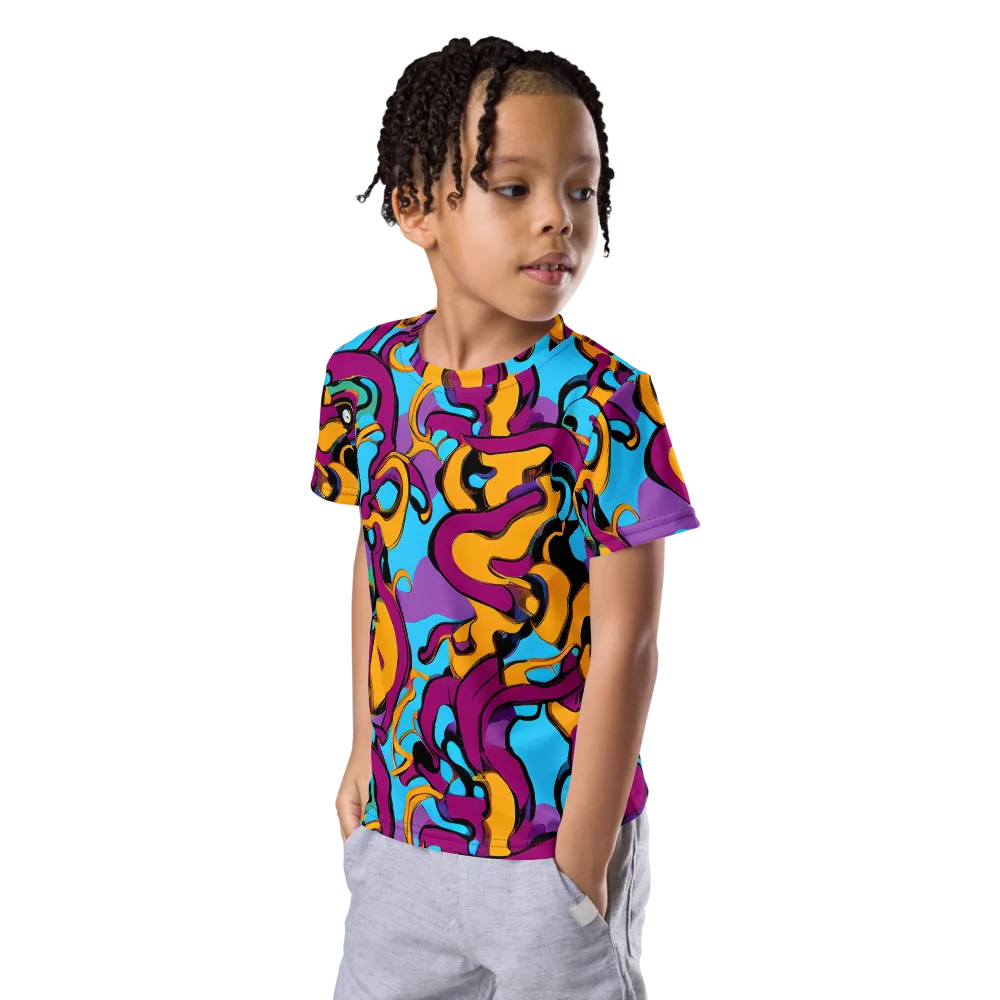 Purple Ignition on Kids Crew Neck T-Shirt — Left Front