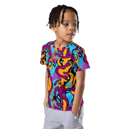 Purple Ignition on a Kids Crew Neck T-Shirt