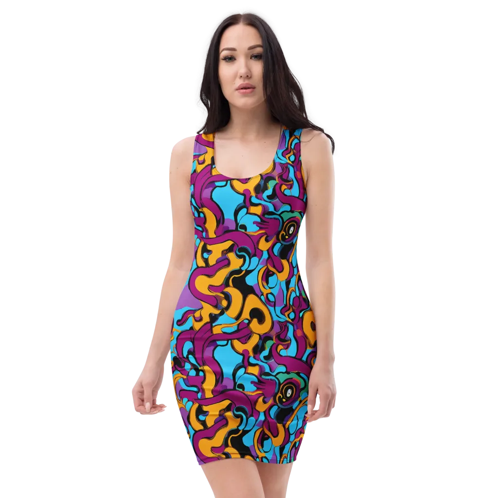 Purple Ignition on Bodycon Dress — Front