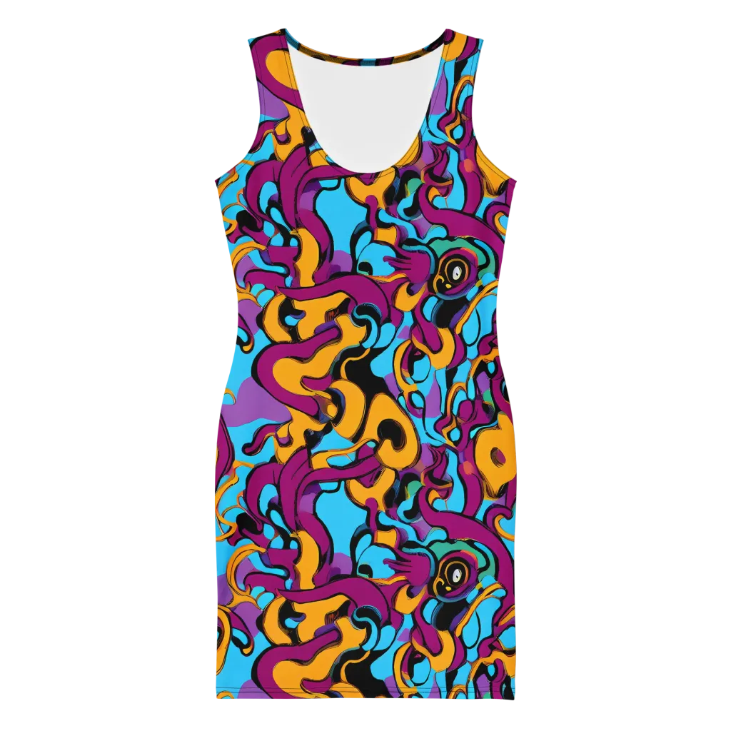 Purple Ignition on Bodycon Dress — Front