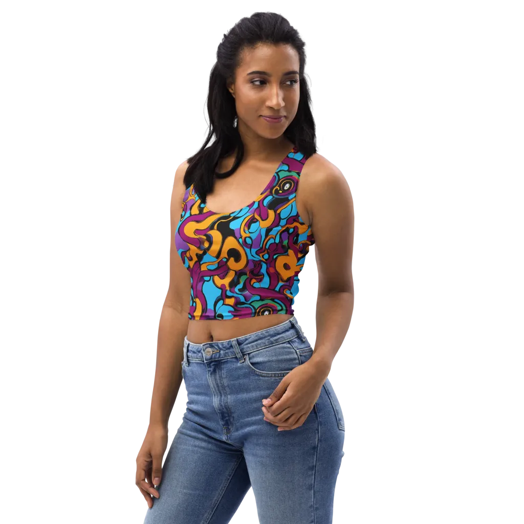 Purple Ignition on Crop Top — Left Front