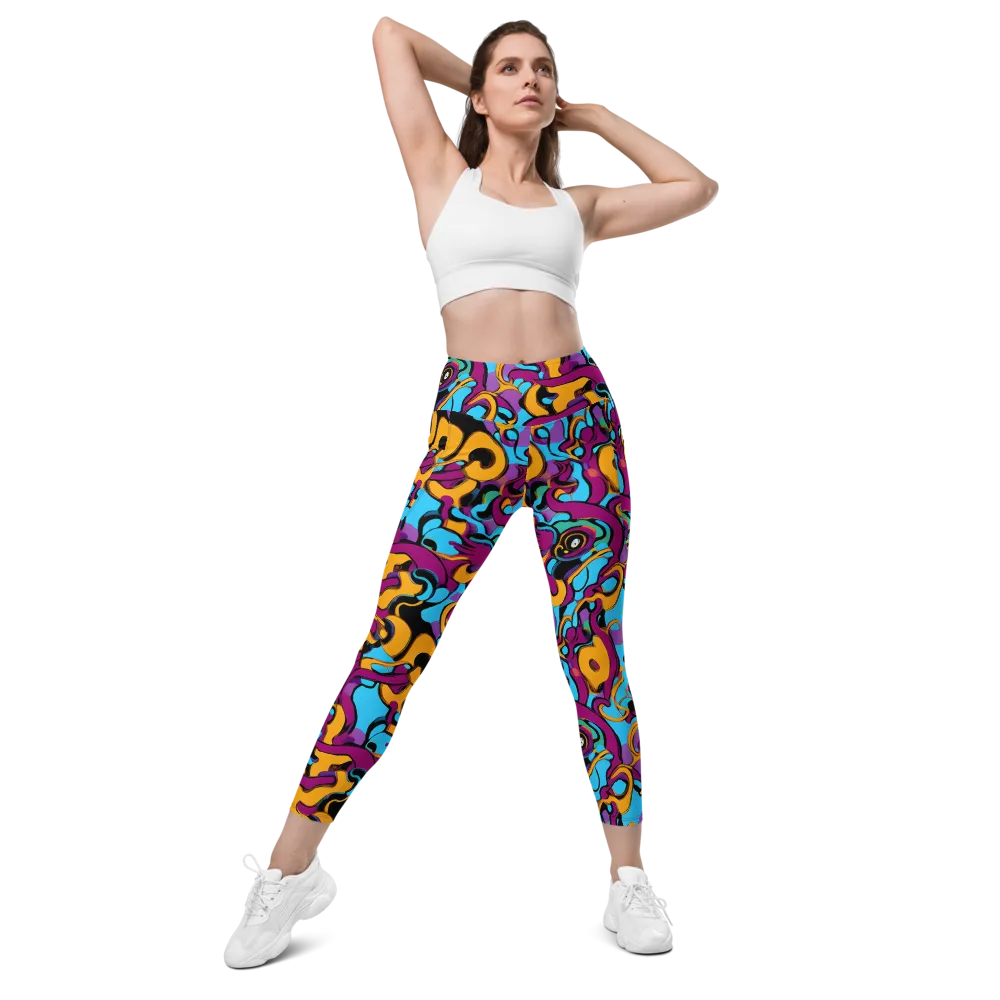 Purple Ignition on Leggings with Pockets — Front