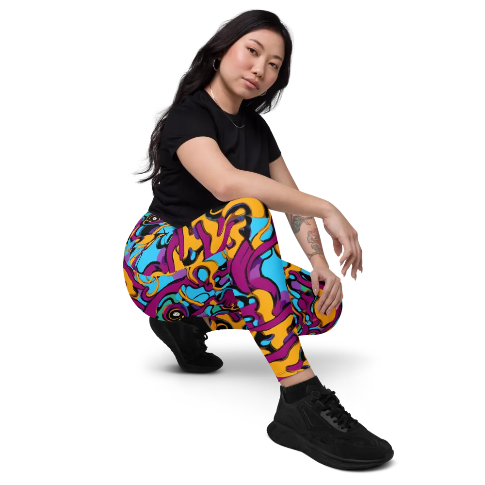 Purple Ignition on Leggings with Pockets — Right Front