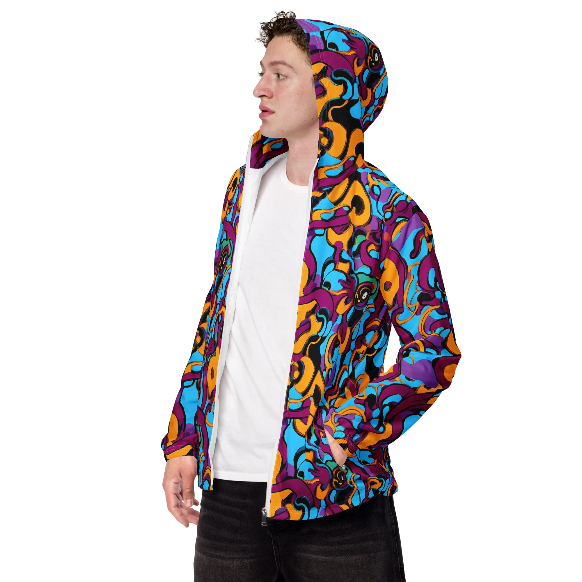 Purple Ignition on Men's Windbreaker — Left Front