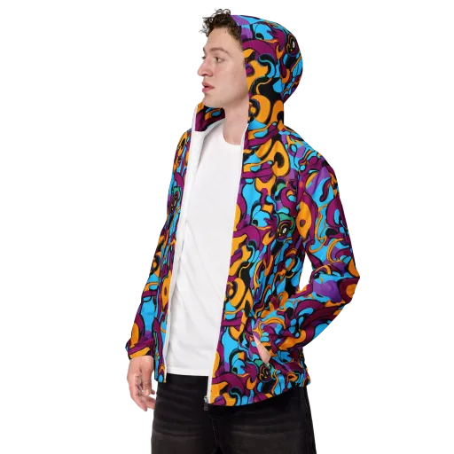 Purple Ignition on a Men's Windbreaker