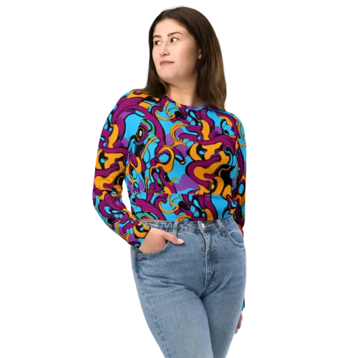 Purple Ignition on a Long Sleeve Crop Top