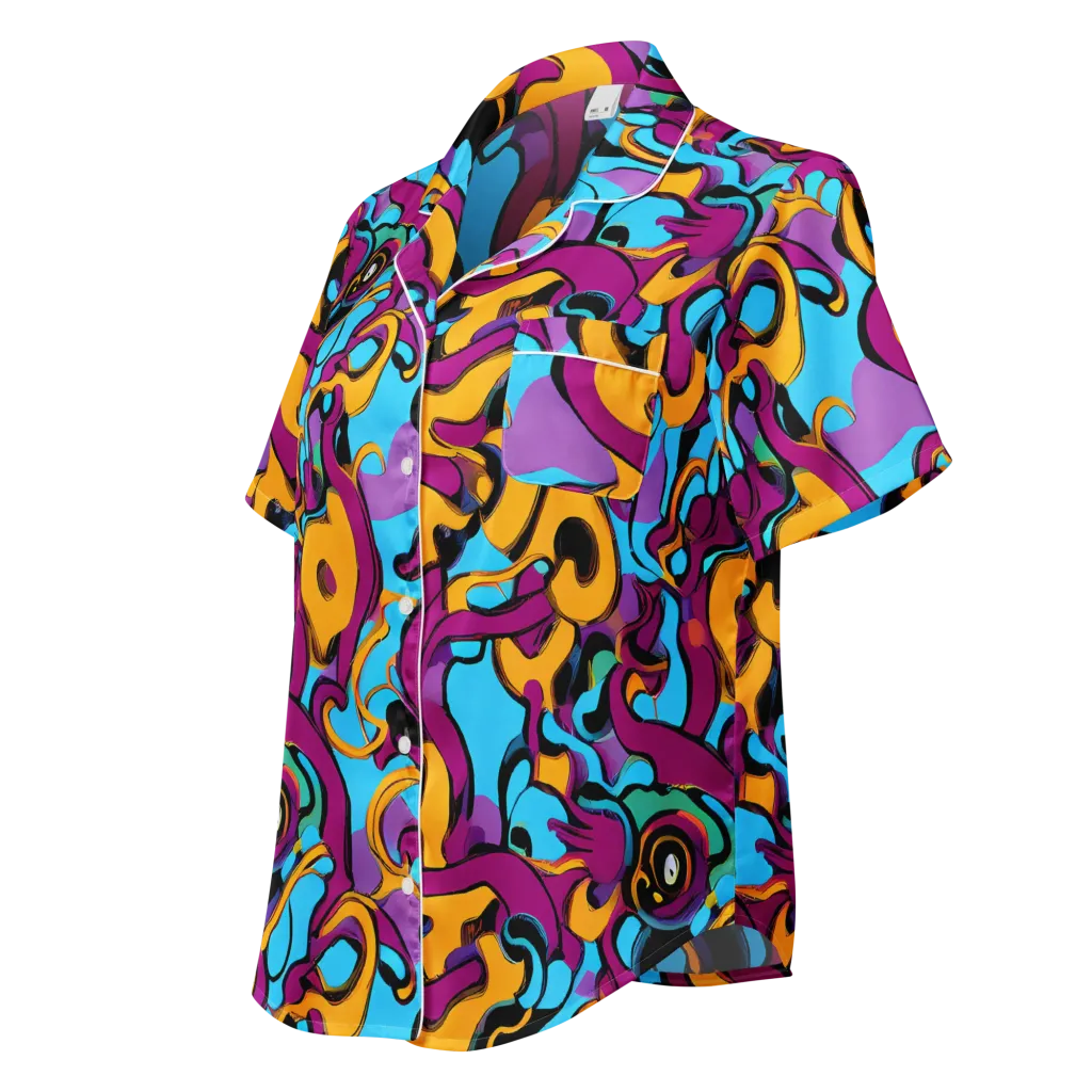 Purple Ignition on Women's Short Sleeve Pajama Top — Left Front