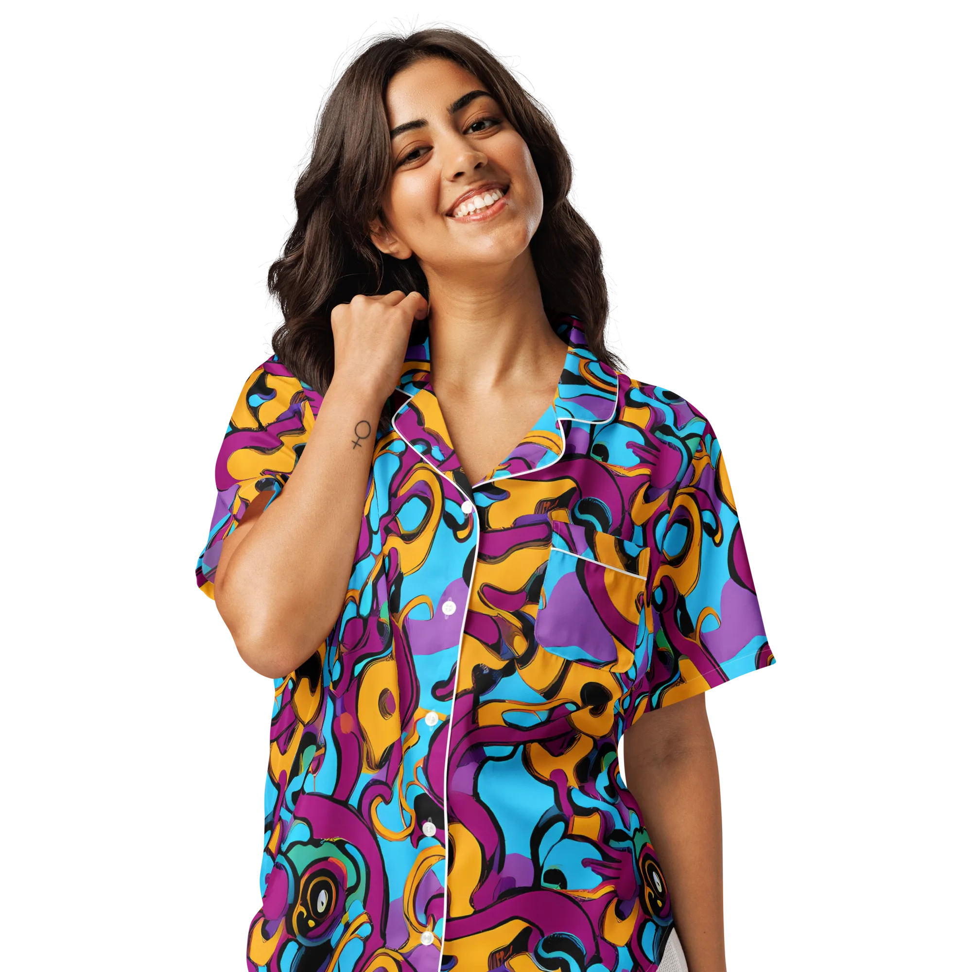 Purple Ignition on Women's Short Sleeve Pajama Top — Front