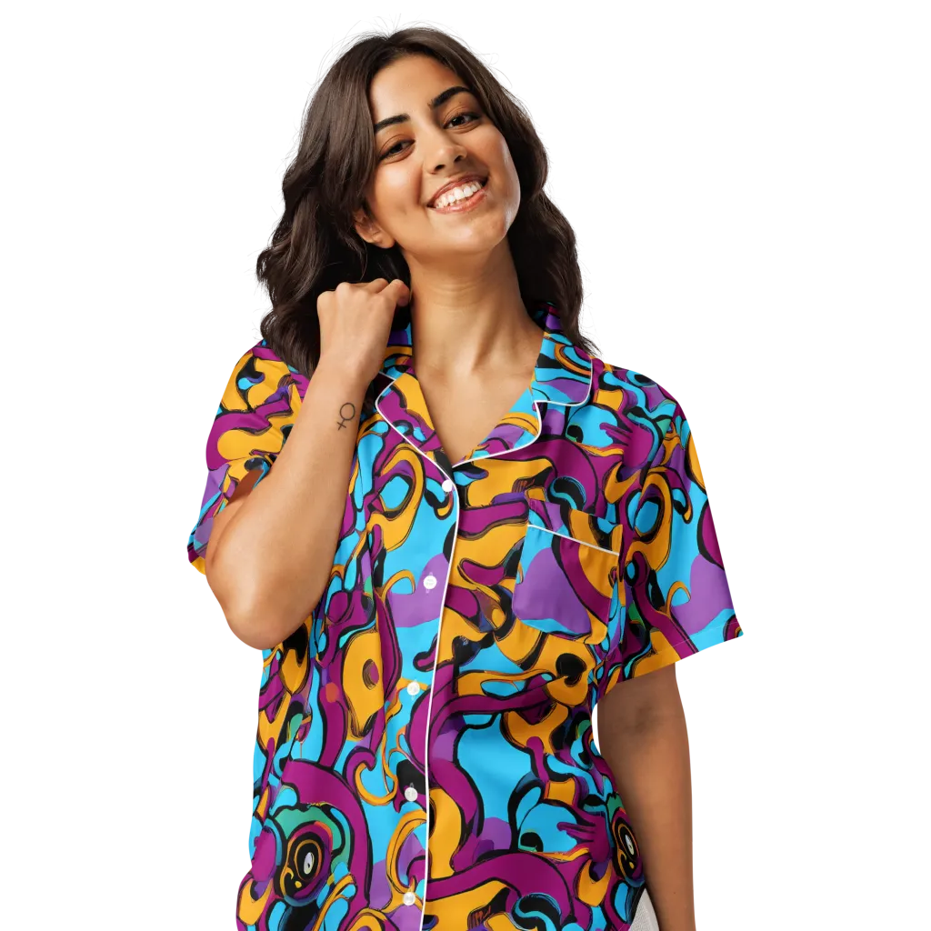 Purple Ignition on Women's Short Sleeve Pajama Top — Front