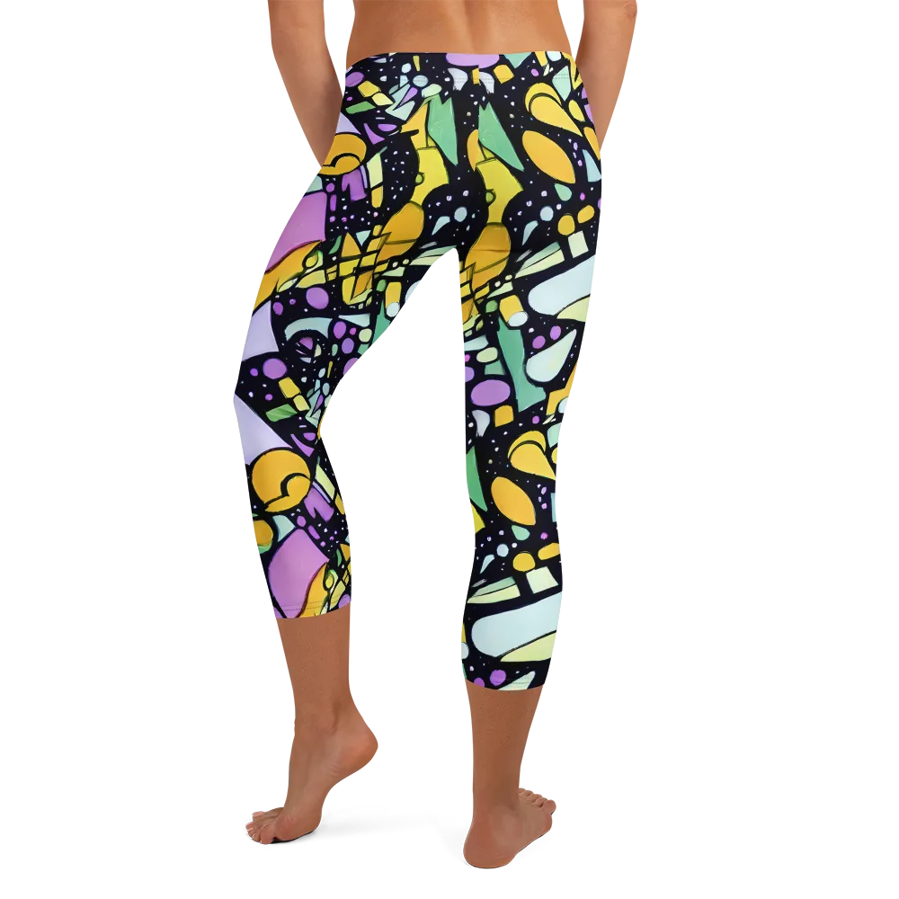 Stellar Stained Glass on Capri Leggings — Back