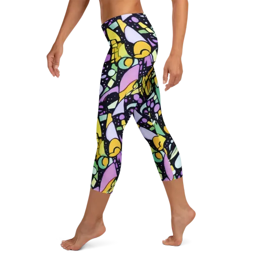 Stellar Stained Glass on a Capri Leggings