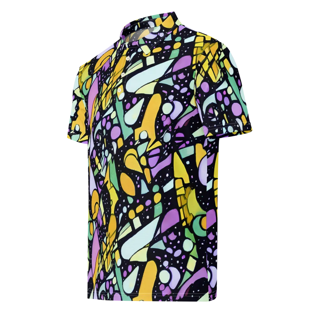 Stellar Stained Glass on Men's Slim Fit Polo Shirt — Left Front