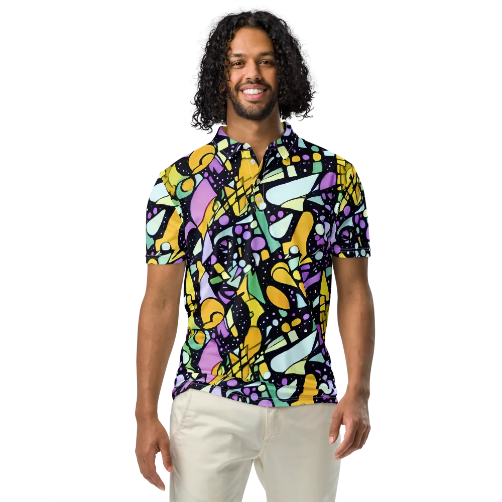Stellar Stained Glass on Men's Slim Fit Polo Shirt — Front