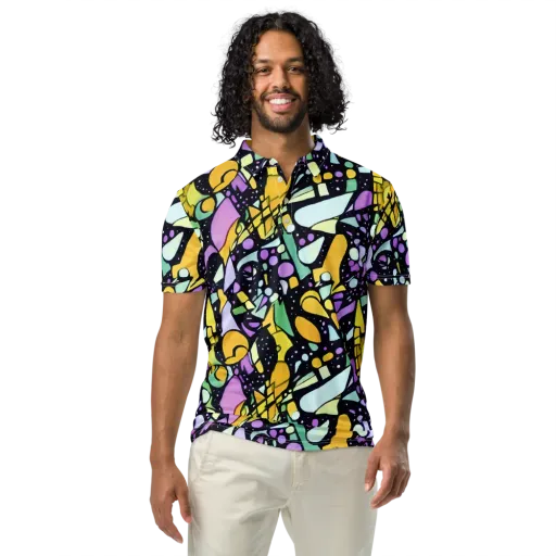 Stellar Stained Glass on a Men's Slim Fit Polo Shirt