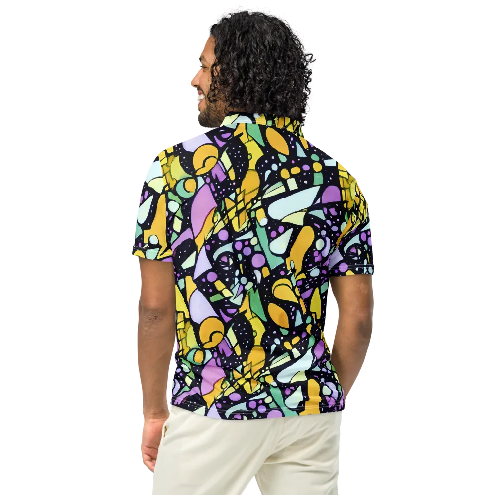 Stellar Stained Glass on Men's Slim Fit Polo Shirt — Back