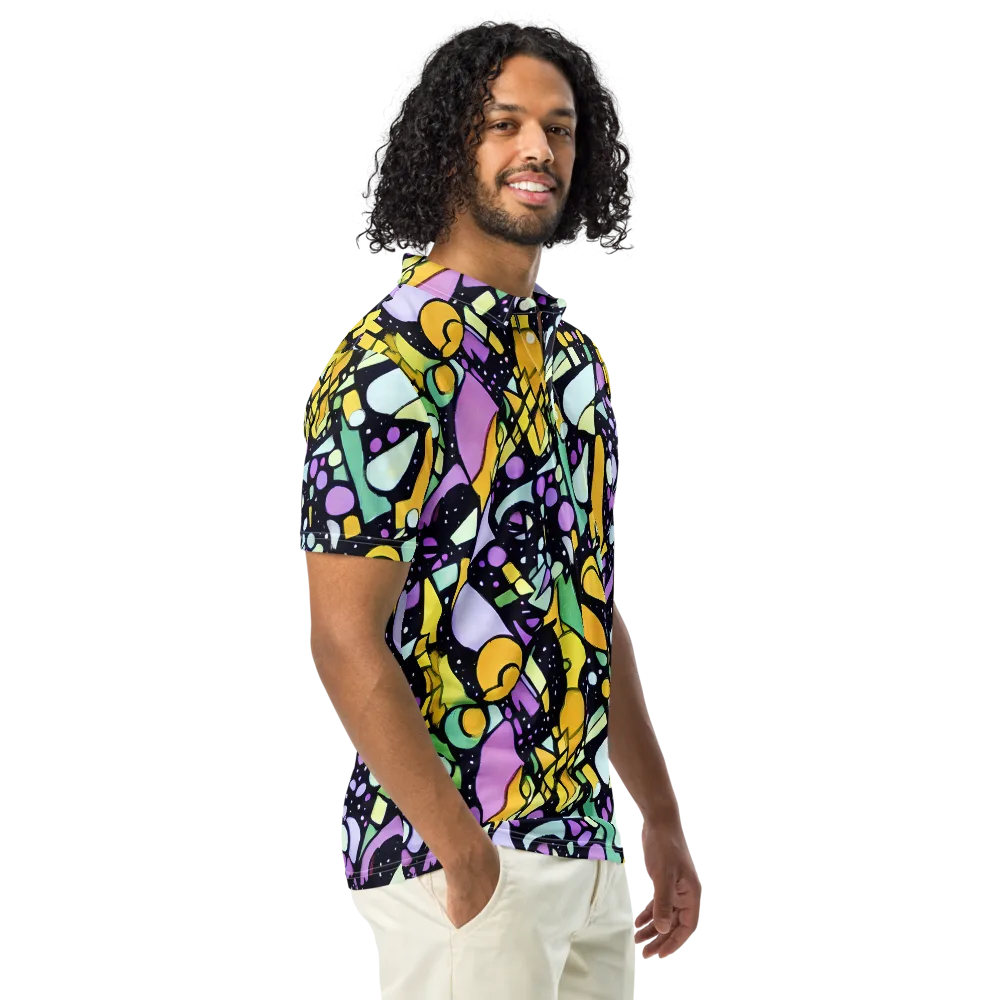 Stellar Stained Glass on Men's Slim Fit Polo Shirt — Right Front