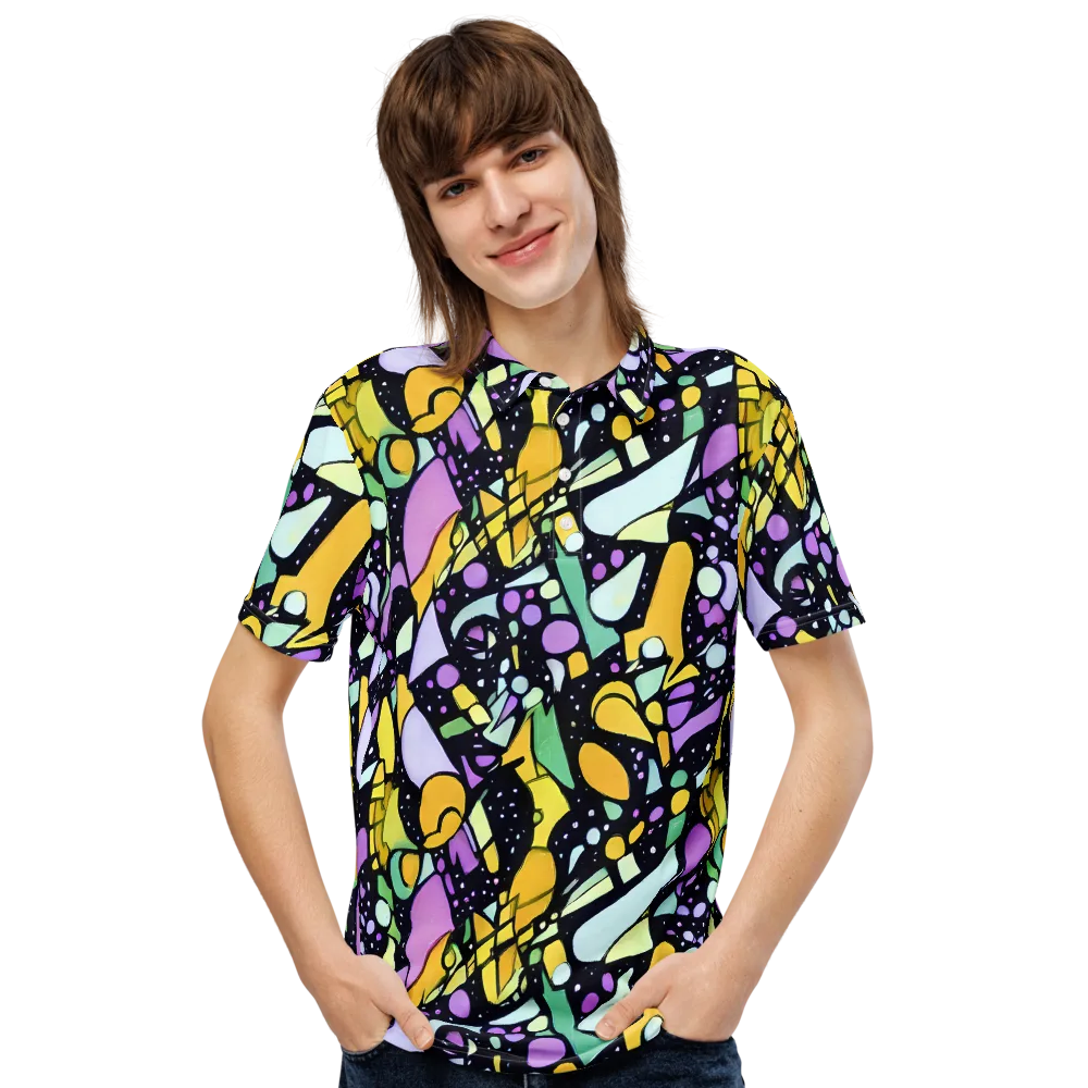 Stellar Stained Glass on Men's Slim Fit Polo Shirt — Front