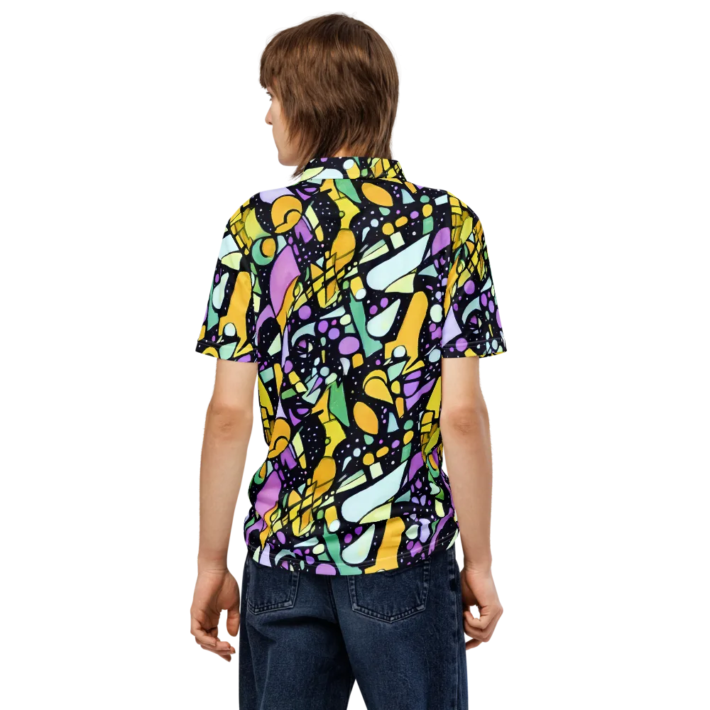 Stellar Stained Glass on Men's Slim Fit Polo Shirt — Back