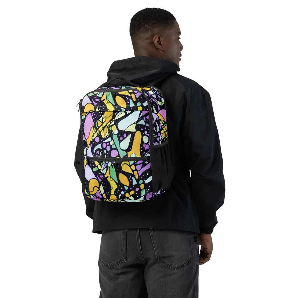 Stellar Stained Glass on Utility Backpack — Back