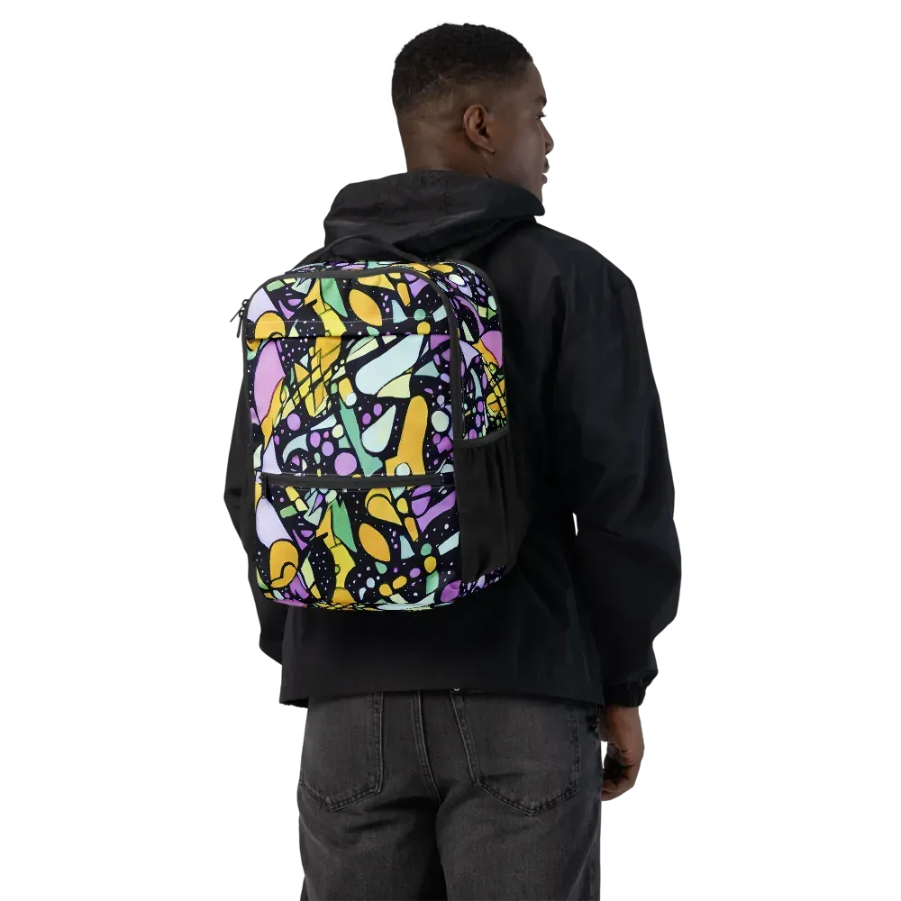 Stellar Stained Glass on Utility Backpack — Back